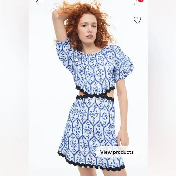H&M | Dresses | Hm Eyelet Embroidered Dress With Cutouts Size M Nwt Item  154541 | Poshmark